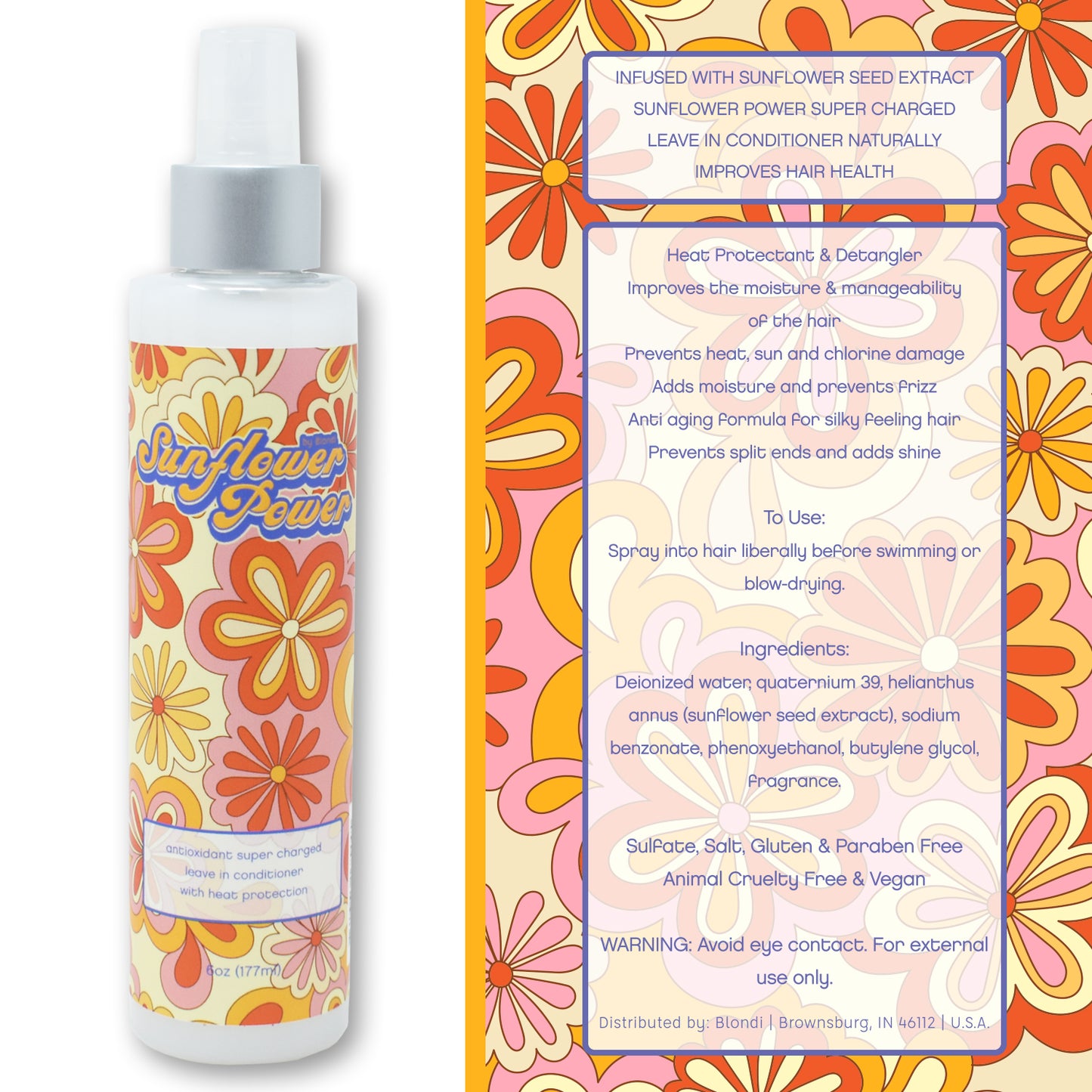 Blondi Sunflower Power Antioxidant Super Charged Leave In Conditioner With Heat Protection