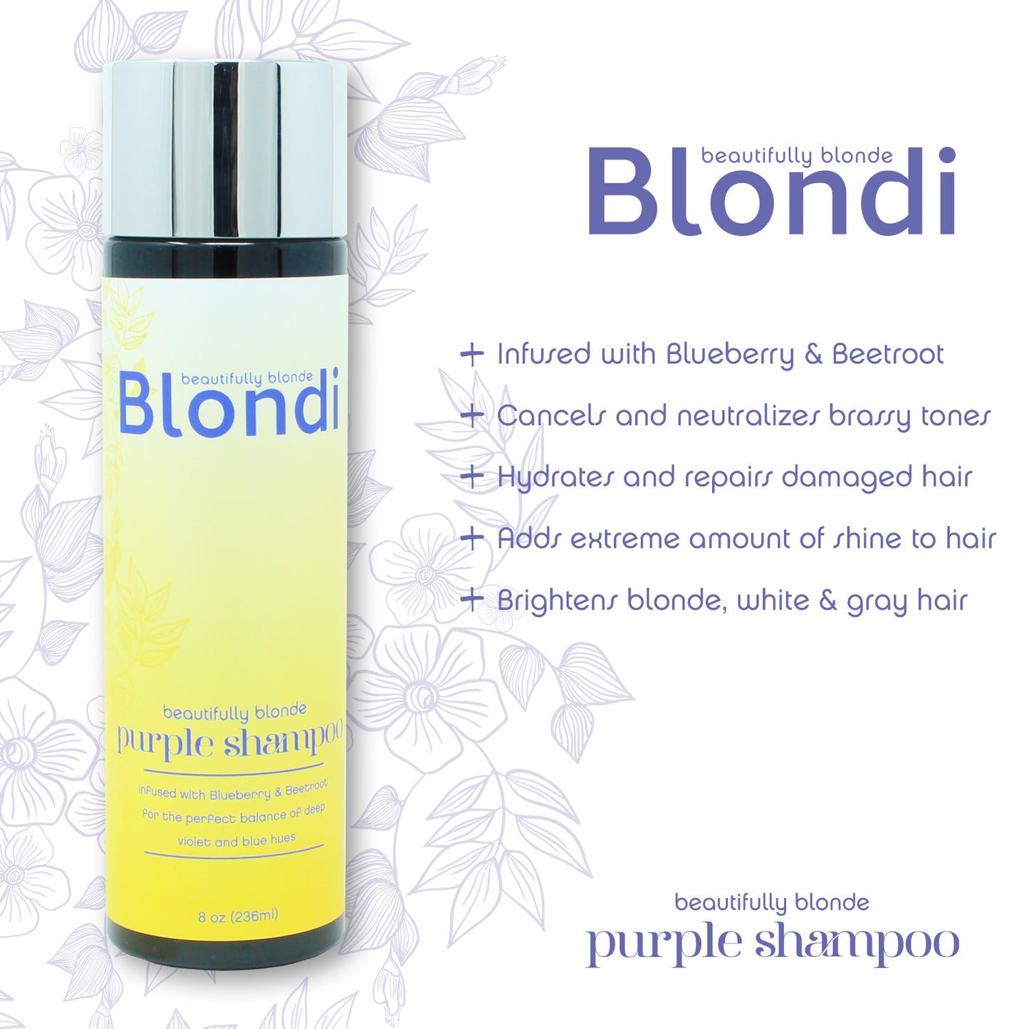 Blondi Beautifully Blonde Purple Shampoo 8oz